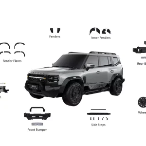Jetour T2 Traveller JMK Stargazer Air Body Kit Off-road Upgrade Widebody Kit Silver Dragon Wing