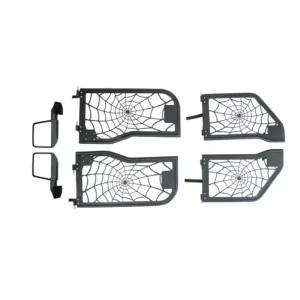 Tubular Poison Spyder Web Half Door with Side Mirror for Jeep Wrangler JK