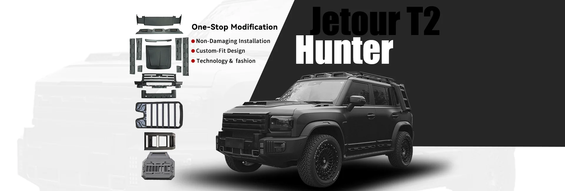 jetour t2 hunter body kit one stop modification banner